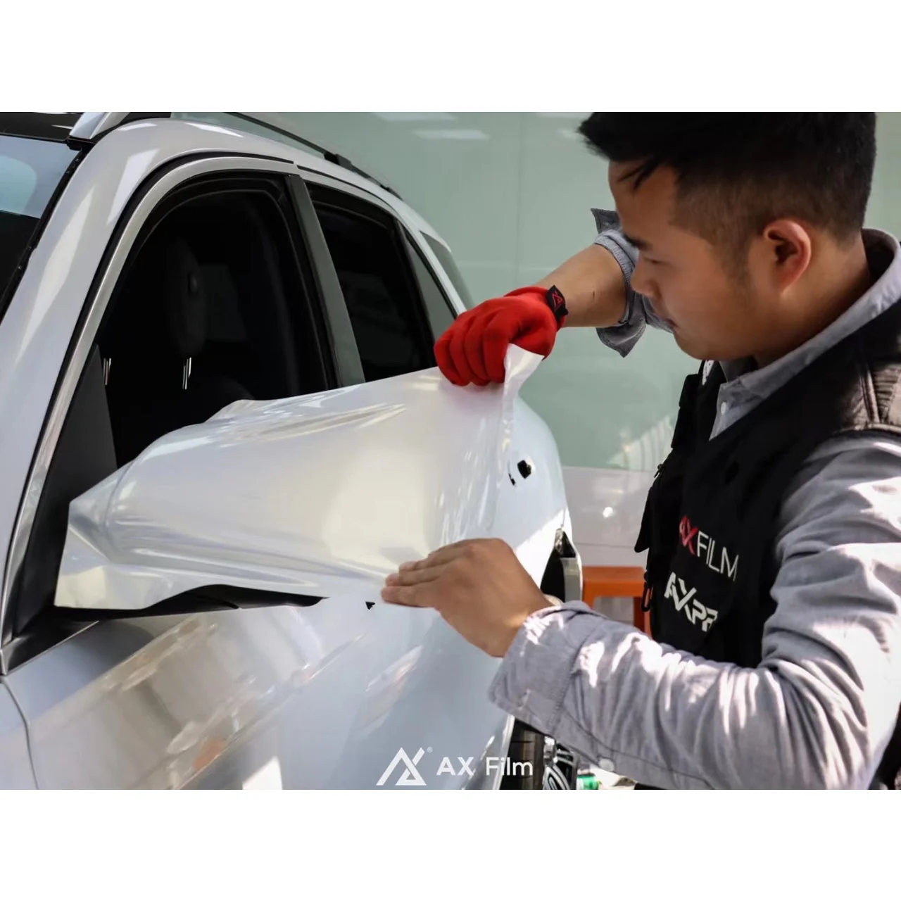 AX WRAP FILM PEARL WHITE IRIDESCENT GOLD - TRẮNG NGỌC TRAI ÁNH VÀNG MERCEDES - Hình 5