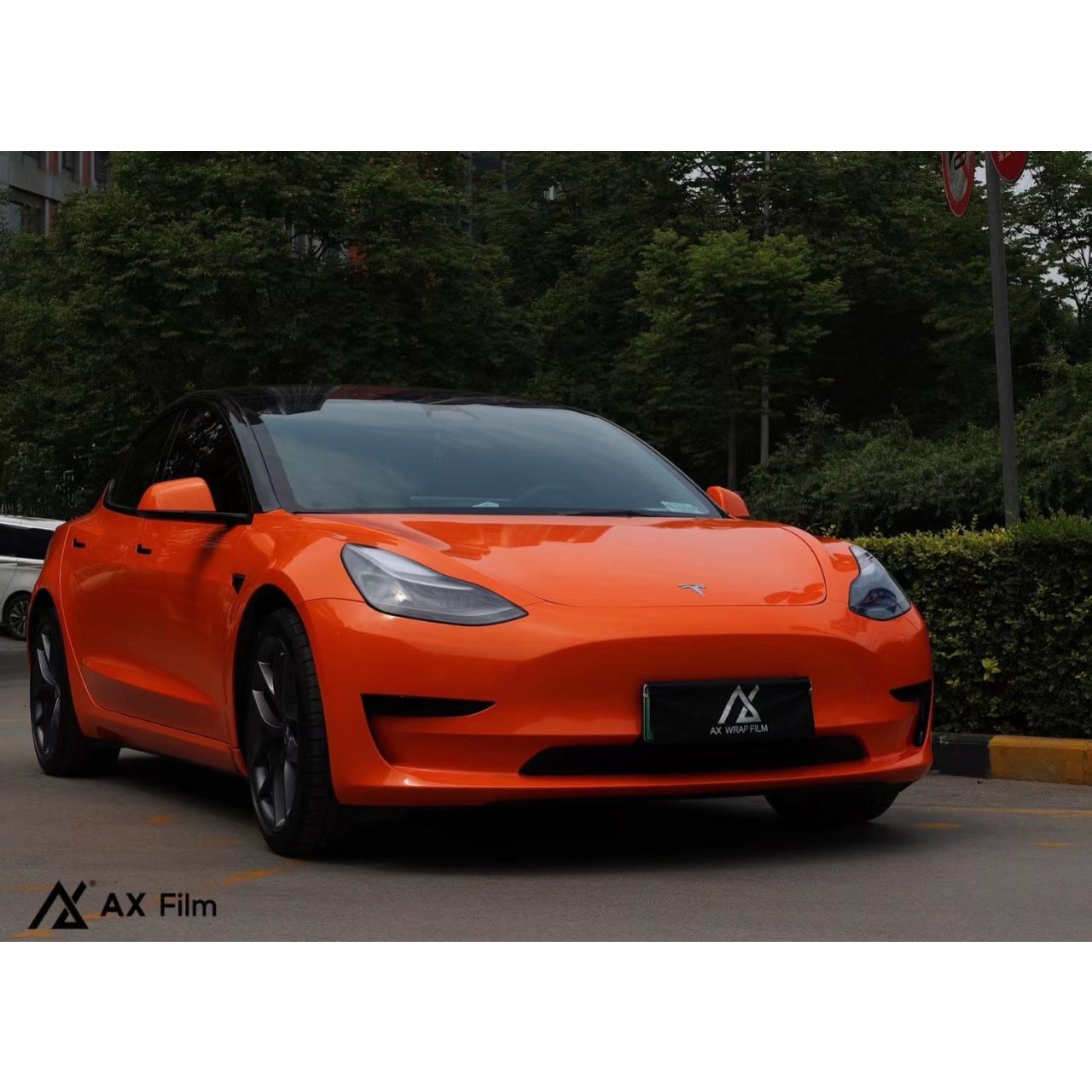 AX WRAP FILM ULTRA GLOSS ORANGE - CAM SIÊU BÓNG TESLA MODEL 3 - Hình 2