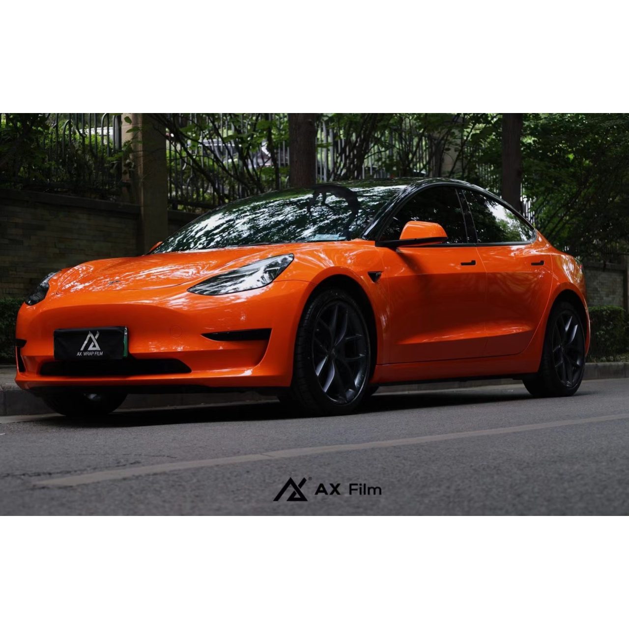 AX WRAP FILM ULTRA GLOSS ORANGE - CAM SIÊU BÓNG TESLA MODEL 3 - Hình 5