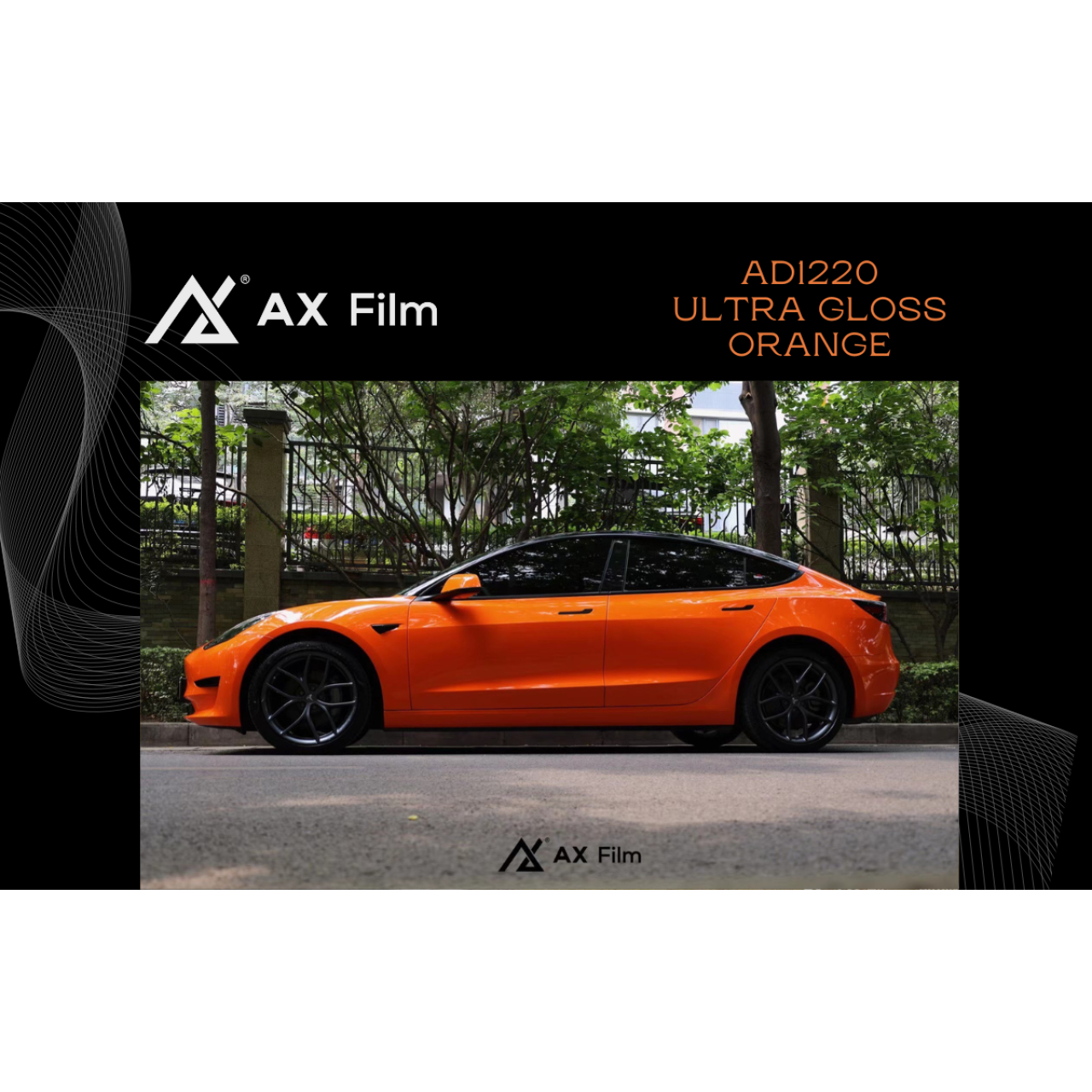 AX WRAP FILM ULTRA GLOSS ORANGE - CAM SIÊU BÓNG TESLA MODEL 3 - Hình 1