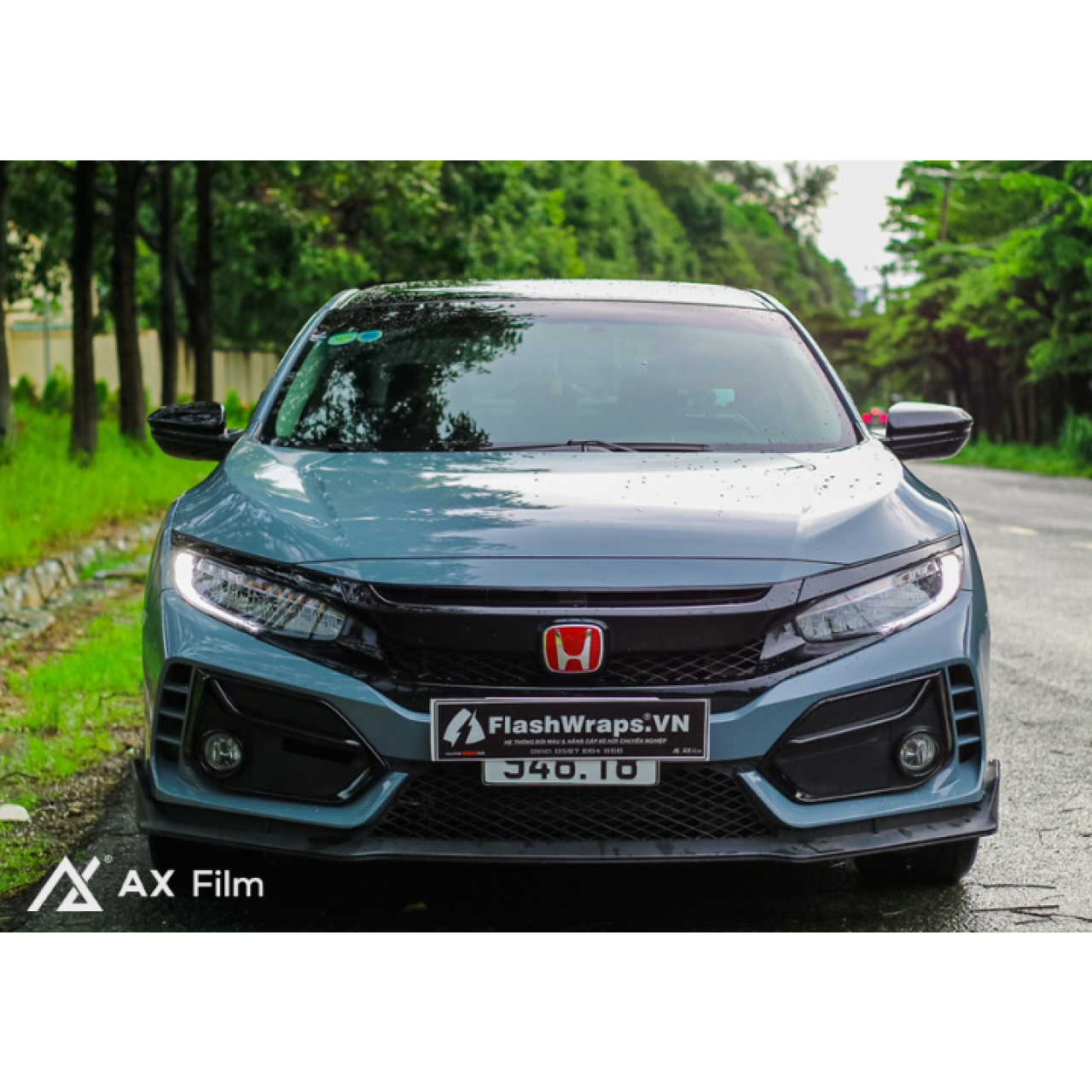 AX WRAP FILM GLOSS LIGHT CEMENT GRAY – XI MĂNG SÁNG BÓNG - HONDA CIVIC - Hình 5