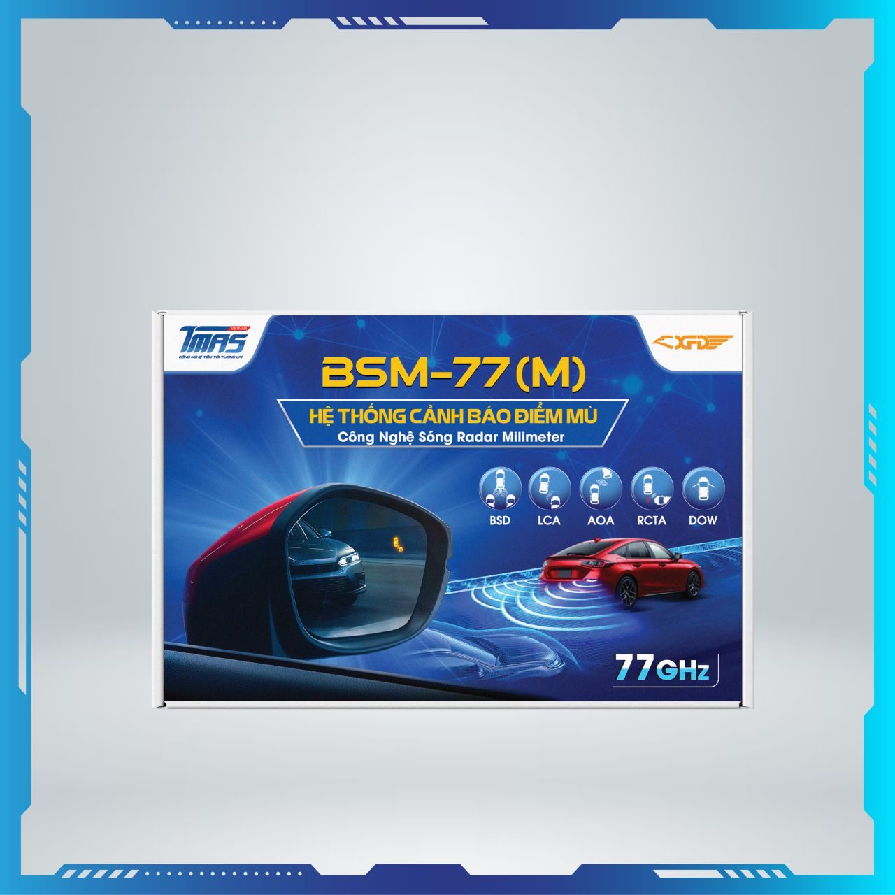 CẢNH BÁO ĐIỂM MÙ BSM-77(M) ĐÈN LED HIỂN THỊ TRÊN GƯƠNG (THAY GƯƠNG) - Hình 1