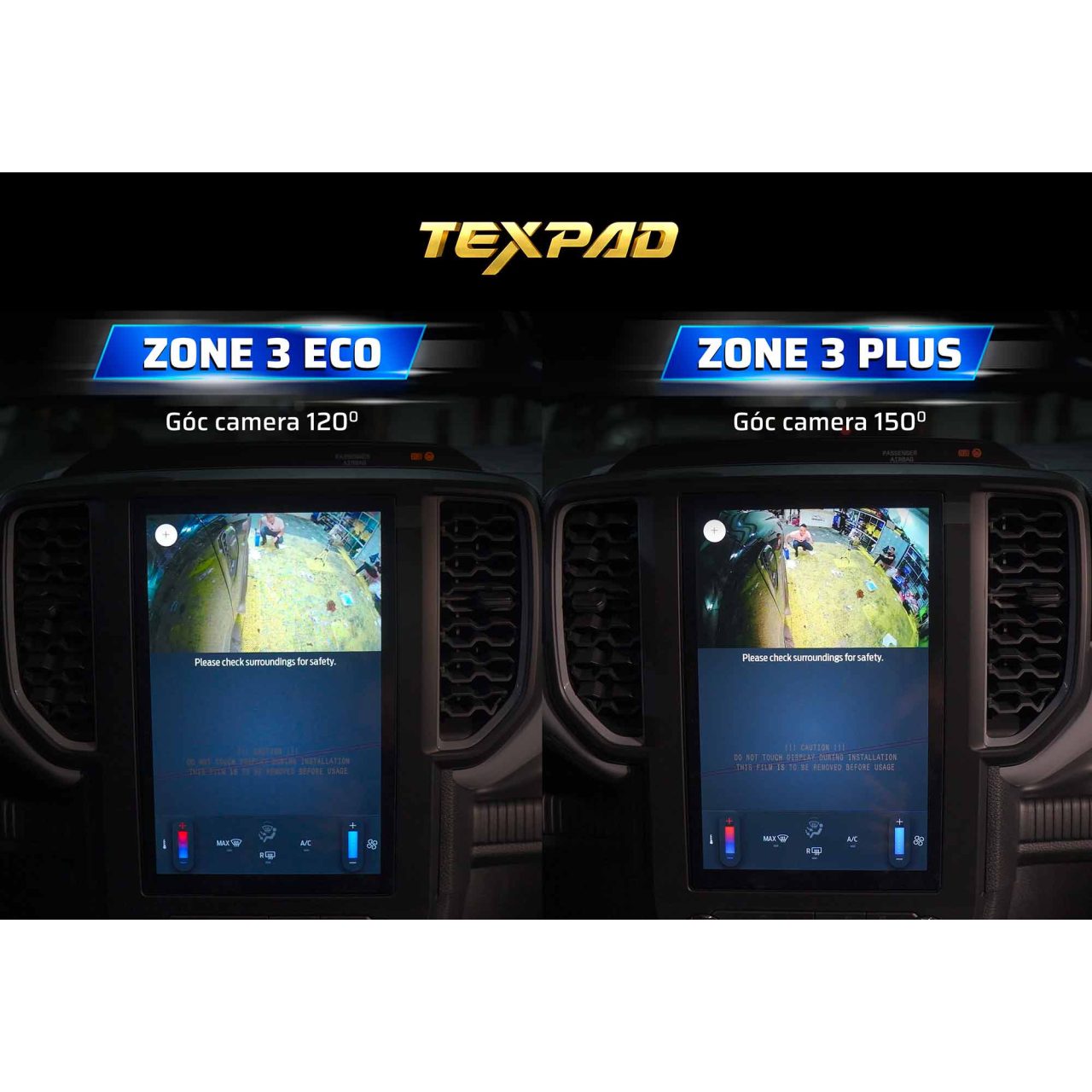 CAMERA 3 MẮT TEXPAD ZONE 3 ECO - Camera Hỗ Trợ Lái Xe An Toàn - Hình 3