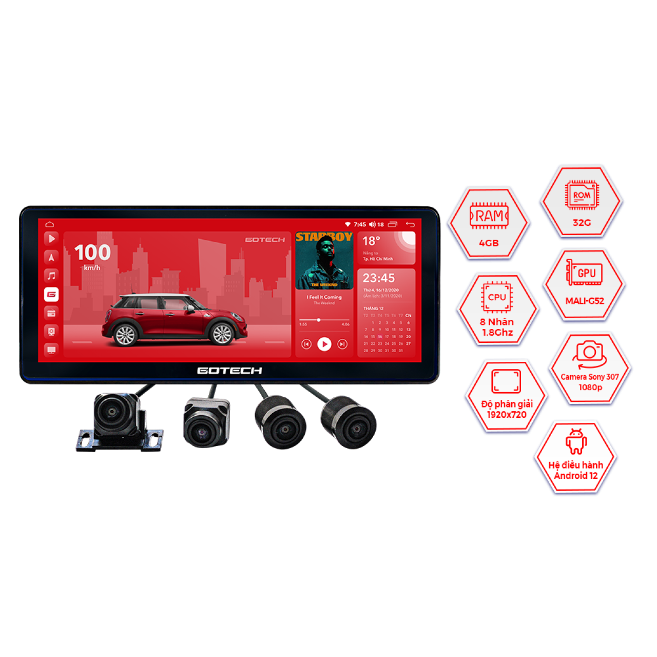 MÀN HÌNH Ô TÔ THÔNG MINH GOTECH GT12.3I 360 - Hình 5