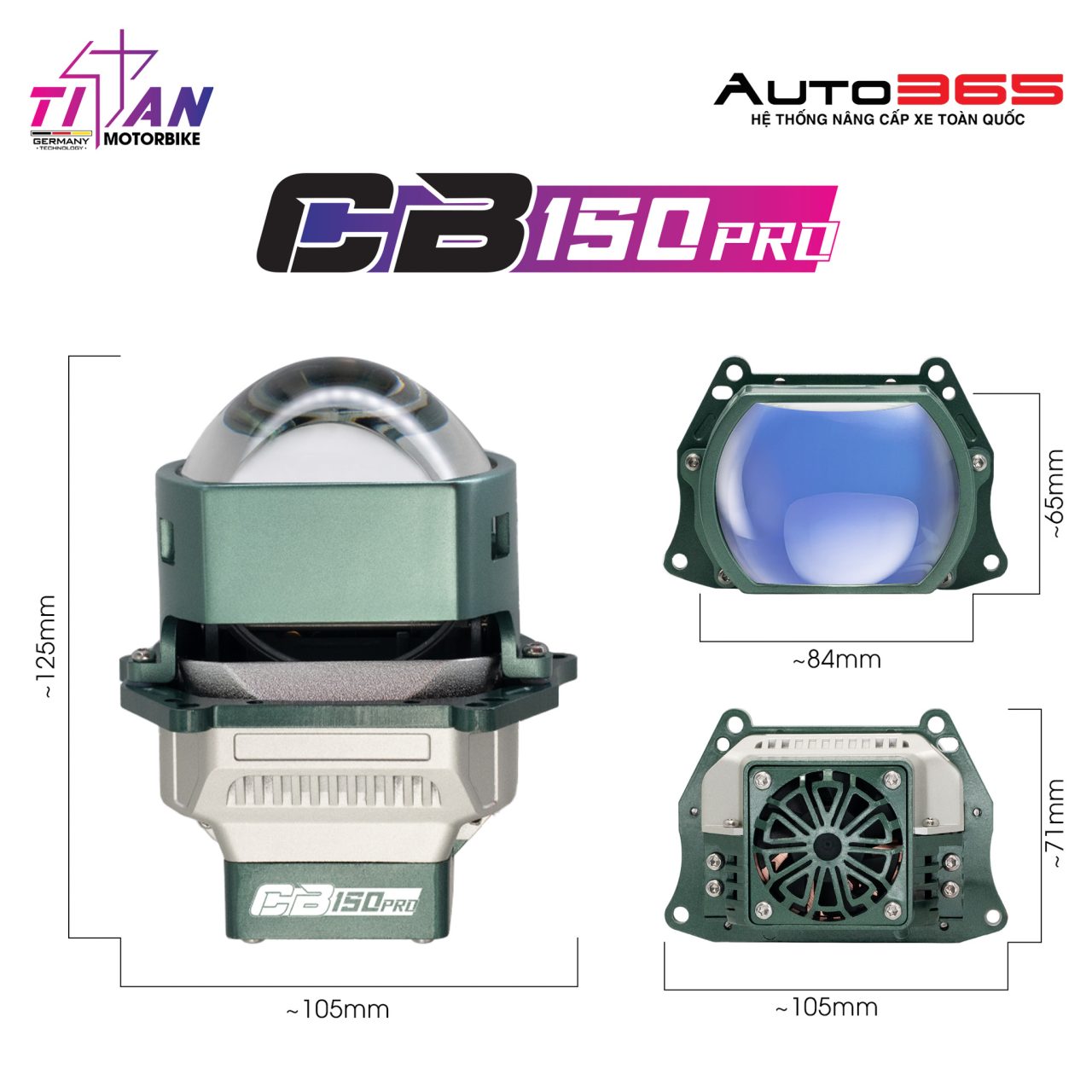 BI LED TITAN MOTO CB150 PRO SQUARE - Hình 6