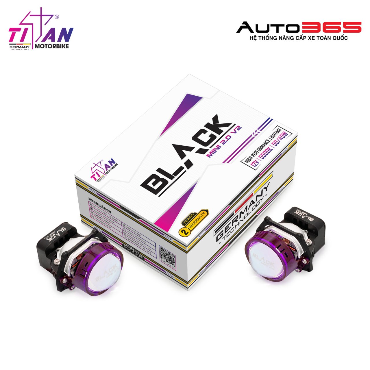 BI LED TITAN MOTO BLACK MINI 2.0 VERSION 2 - Hình 1