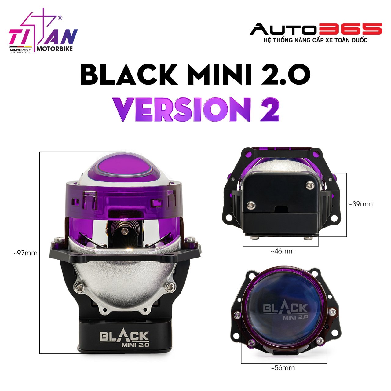 BI LED TITAN MOTO BLACK MINI 2.0 VERSION 2 - Hình 6