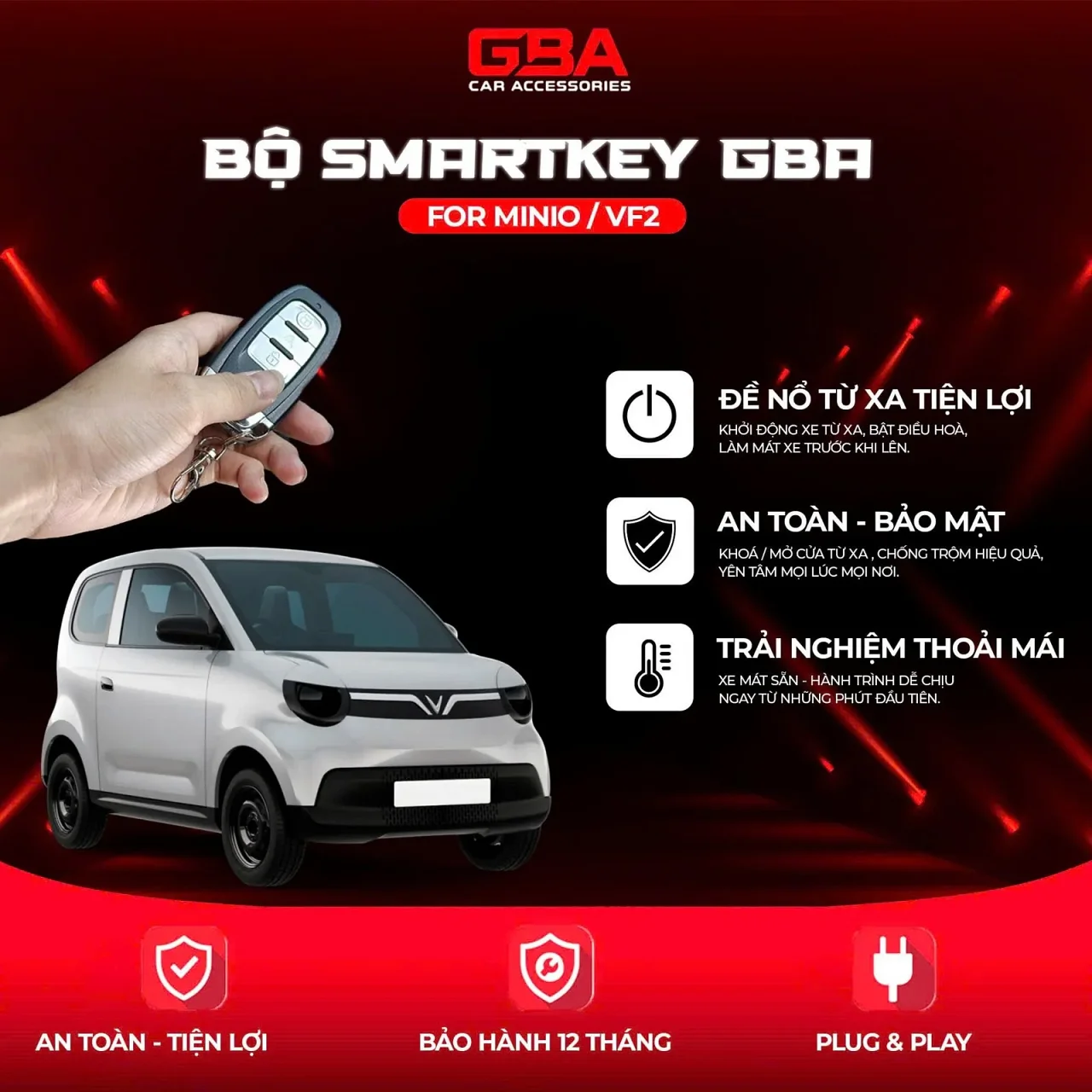 BỘ SMARTKEY GBA CẮM GIẮC ZIN CHO VINFAST MINIO / VF2 - Hình 2