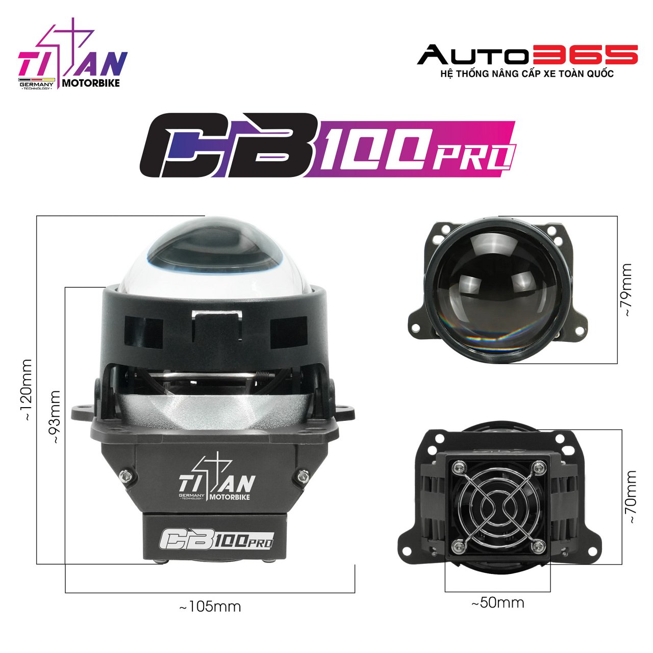 BI LED TITAN MOTO CB100 PRO - Hình 6