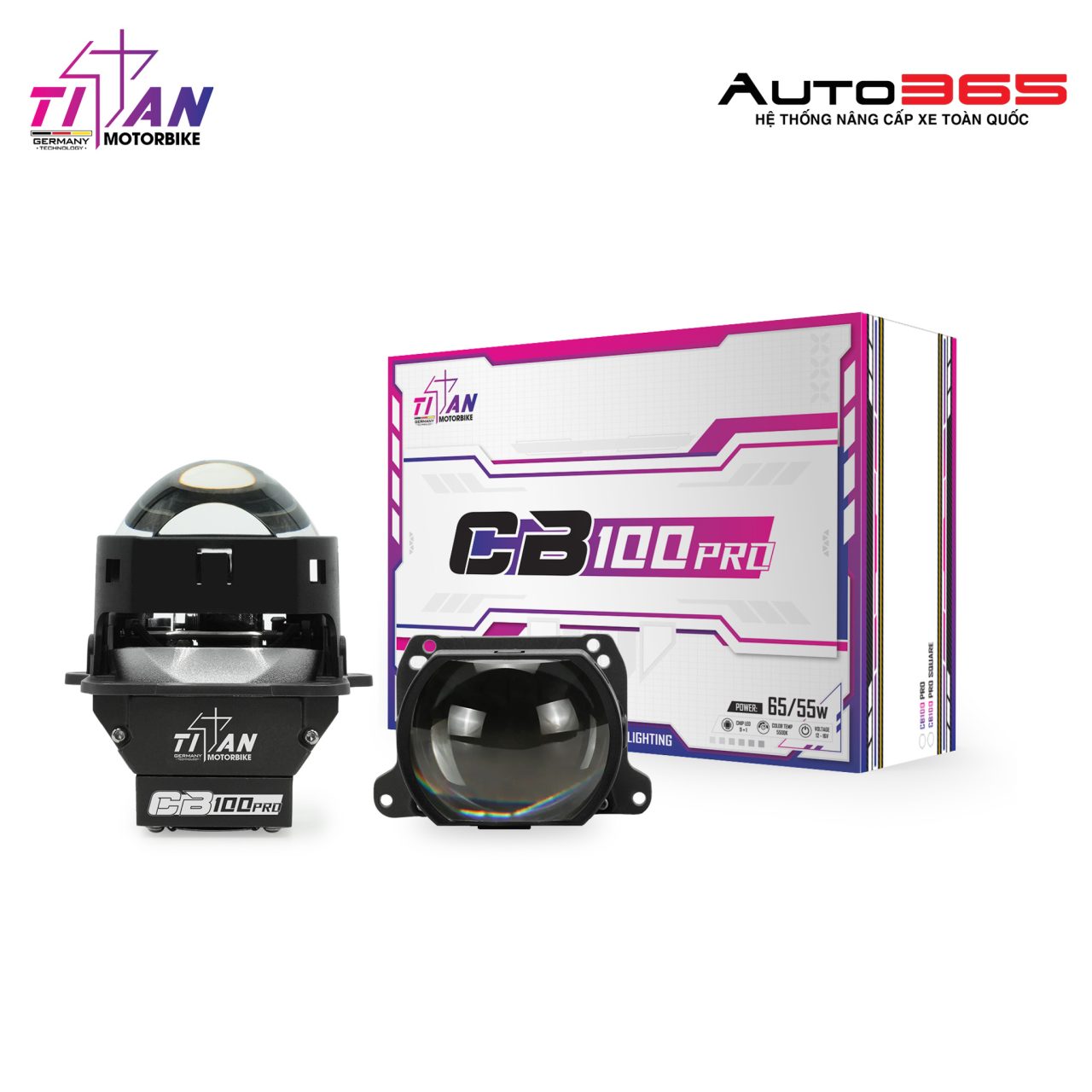 BI LED TITAN MOTO CB100 PRO SQUARE - Hình 2