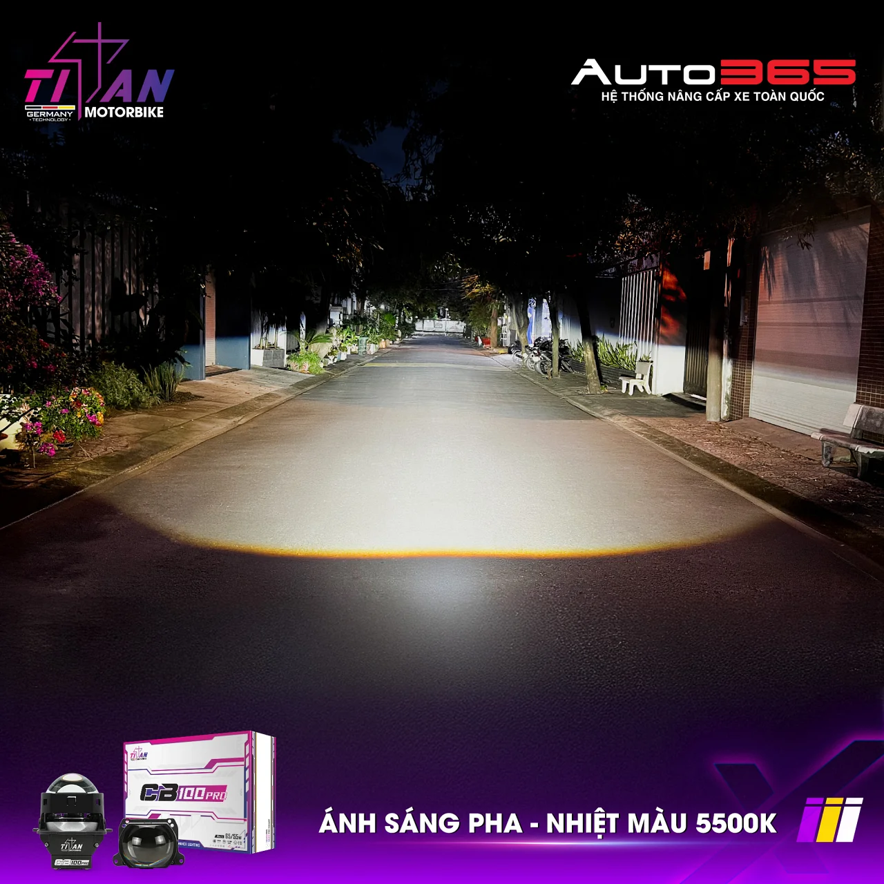 Bi LED Titan Moto CB100 Pro Square - Hình 8