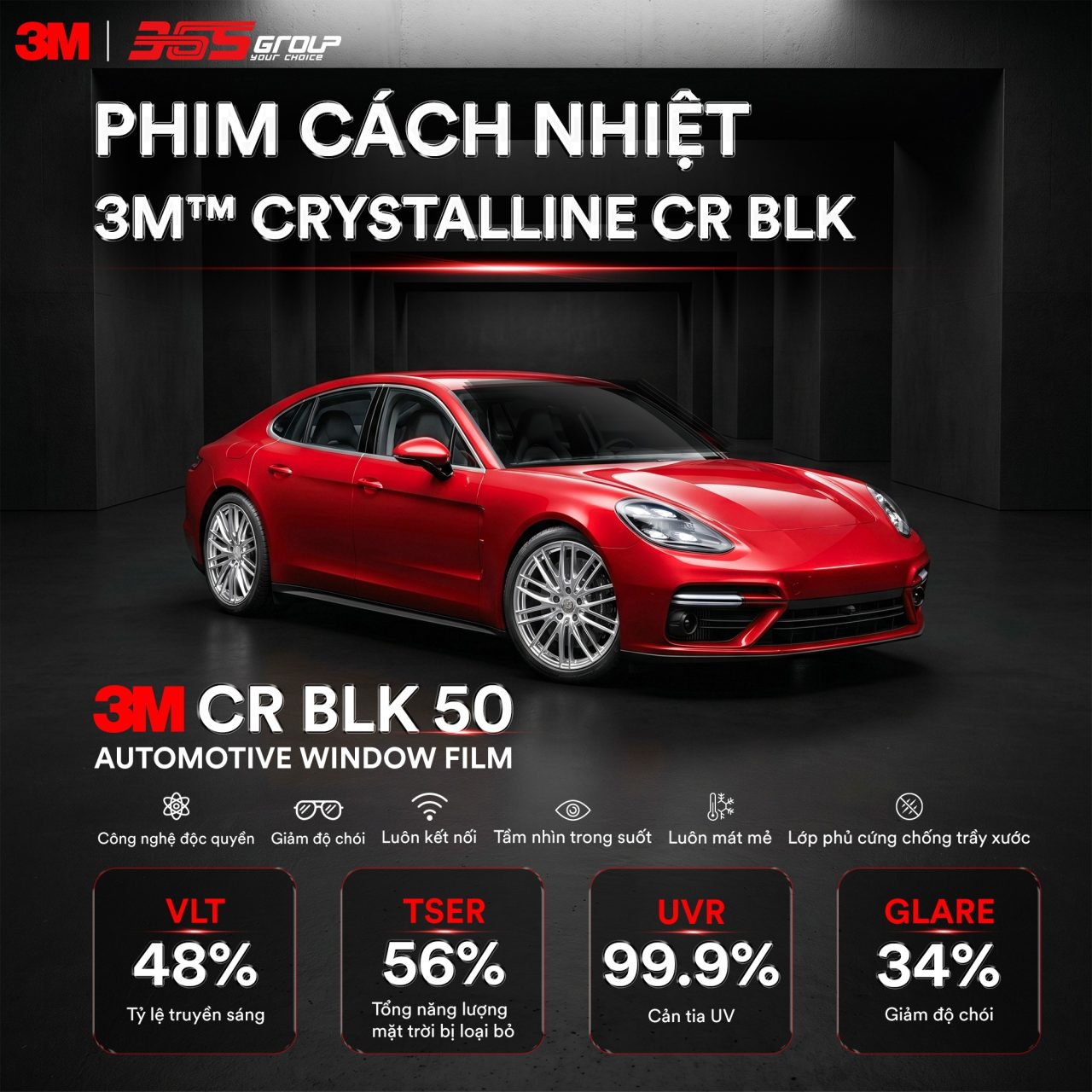Phim cách nhiệt 3M CR BLK 50 - Hình 2