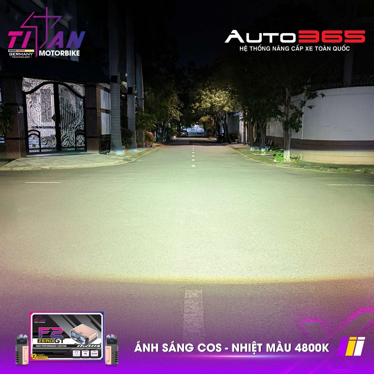 ĐÈN TRỢ SÁNG TITAN MOTO F2 ZERO GT - Hình 9