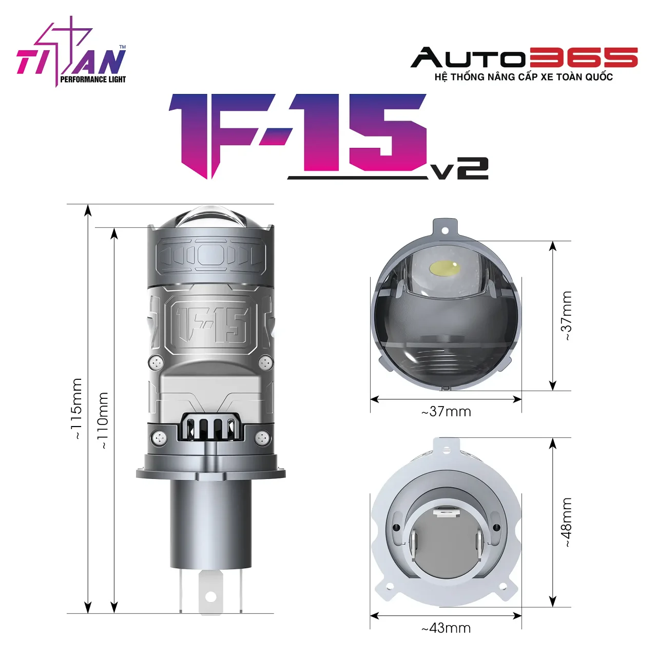 Bi LED Mini Titan Moto F-15 V2 - Hình 6