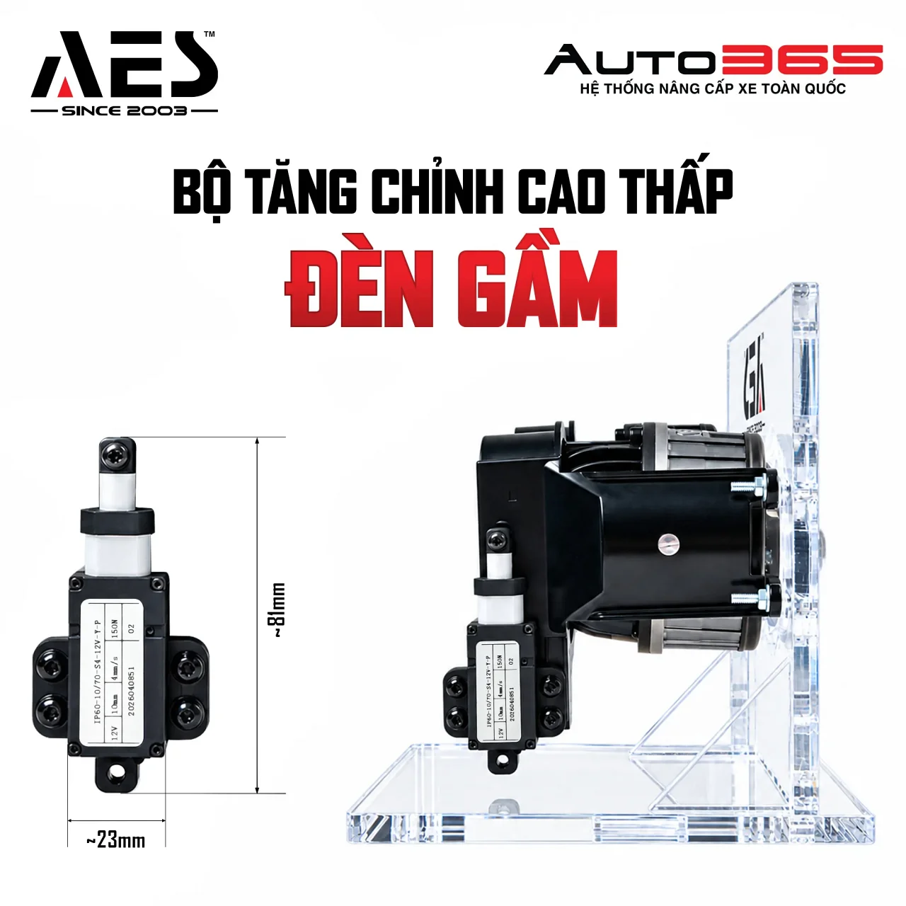 Bộ Tăng Chỉnh Cao Thấp Đèn Gầm AES - Hình 2