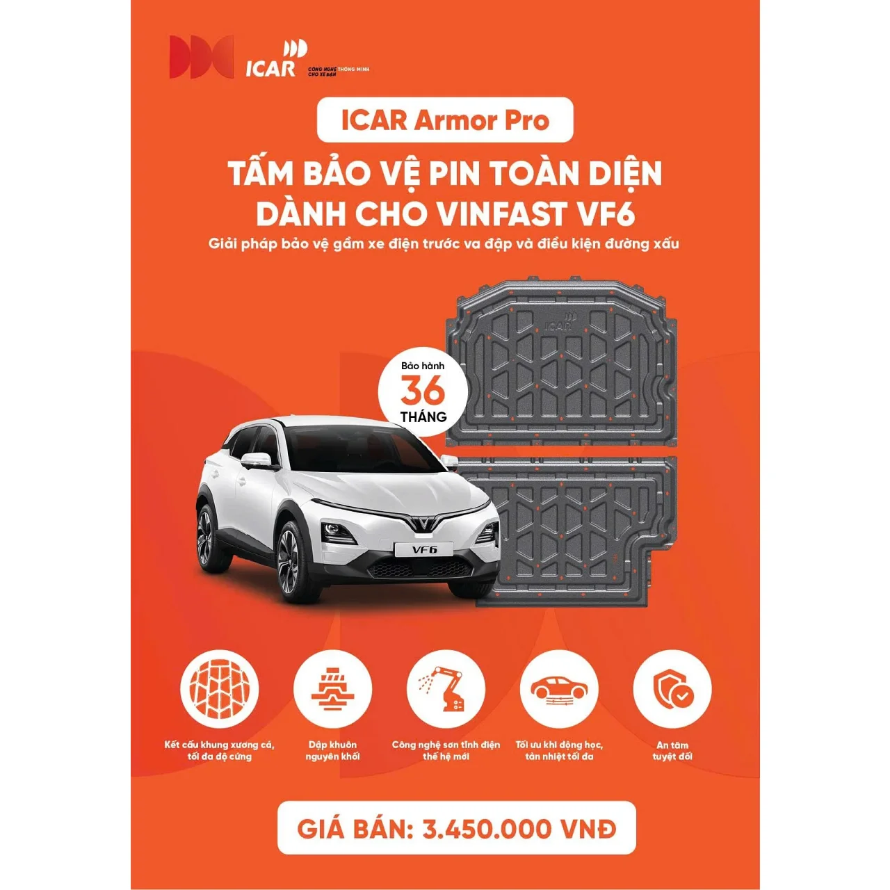 Tấm Bảo Vệ Pin ICAR Armor Pro Cho VinFast VF6 - Hình 1