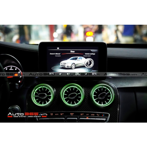 NÂNG CẤP CỬA GIÓ ĐIỀU HÒA TURBIN CHO MERCEDES C300 - LED ĐỔI MÀU