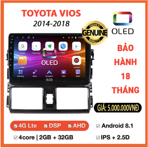 MÀN HÌNH OLED TOYOTA VIOS 2014 - 2018