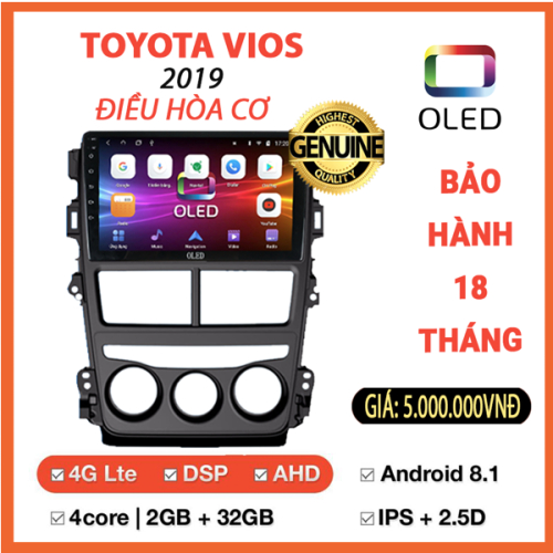 Màn hình Oled Toyota Vios 2019 điều hoà cơ