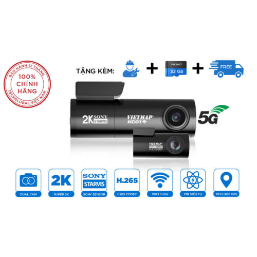 CAMERA HÀNH TRÌNH VIETMAP KC01 CẢNH BÁO GIAO THÔNG