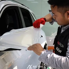 AX WRAP FILM PEARL WHITE IRIDESCENT GOLD - TRẮNG NGỌC TRAI ÁNH VÀNG MERCEDES - Ảnh nhỏ 5