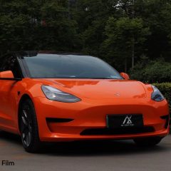 AX WRAP FILM ULTRA GLOSS ORANGE - CAM SIÊU BÓNG TESLA MODEL 3 - Ảnh nhỏ 2