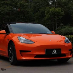 AX WRAP FILM ULTRA GLOSS ORANGE - CAM SIÊU BÓNG TESLA MODEL 3 - Ảnh nhỏ 2