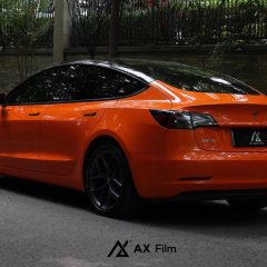 AX WRAP FILM ULTRA GLOSS ORANGE - CAM SIÊU BÓNG TESLA MODEL 3 - Ảnh nhỏ 3