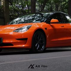 AX WRAP FILM ULTRA GLOSS ORANGE - CAM SIÊU BÓNG TESLA MODEL 3 - Ảnh nhỏ 5