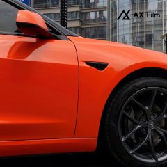AX WRAP FILM ULTRA GLOSS ORANGE - CAM SIÊU BÓNG TESLA MODEL 3 - Ảnh nhỏ 4