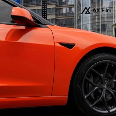 AX WRAP FILM ULTRA GLOSS ORANGE - CAM SIÊU BÓNG TESLA MODEL 3 - Ảnh nhỏ 4