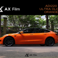 AX WRAP FILM ULTRA GLOSS ORANGE - CAM SIÊU BÓNG TESLA MODEL 3 - Ảnh nhỏ 1