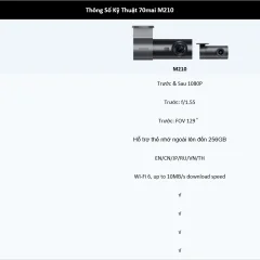 Camera hành trình 70mai M210 ghi hình 2 kênh 1080P - Ảnh nhỏ 6