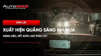 Kính lái xuất hiện quầng sáng khi mưa: màng dầu, vết xước hay phim cũ?