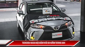 TOYOTA VIOS ĐỘ ĐÈN VỚI BI GẦM TITAN 301