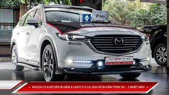 MAZDA CX-8 ĐỘ ĐÈN BI GẦM X-LIGHT F10 2.0 2024 VÀ BI GẦM TITAN 301 - 3 NHIỆT MÀU
