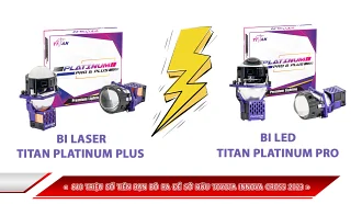 SO SÁNH ĐÈN Ô TÔ BI LASER TITAN PLATINUM PLUS VÀ BI LED TITAN PLATINUM PRO