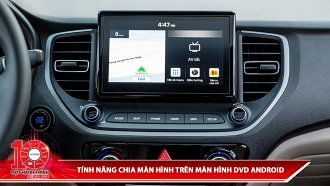 Tính năng chia đôi trên màn hình DVD Android