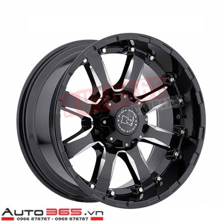 MÂM XE BÁN TẢI BLACKRHINO SIERRA GLOSS BLACK WITH MILLED SPOKES SIZE 20
