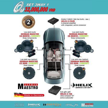 CẤU HÌNH SET ÂM THANH 3WAY 1 HELIX MADE IN GERMANY