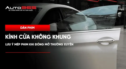 Dán phim kính cửa không khung: lưu ý mép phim khi đóng mở thường xuyên
