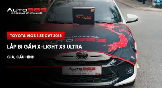 Toyota Vios 1.5E CVT 2018 lắp bi gầm X-Light X3 Ultra 4300K
