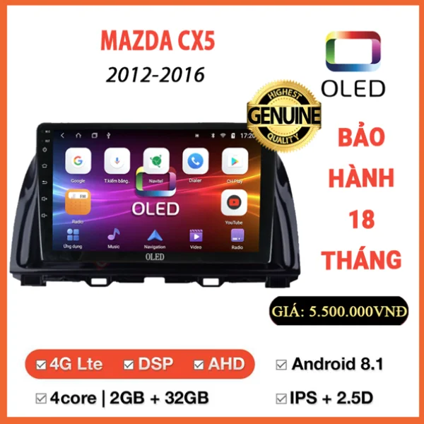 Màn hình Oled Mazda CX5 2012-2016