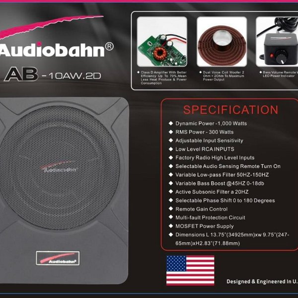 Sub gầm ghế Audiobahn AB-10AW.2D