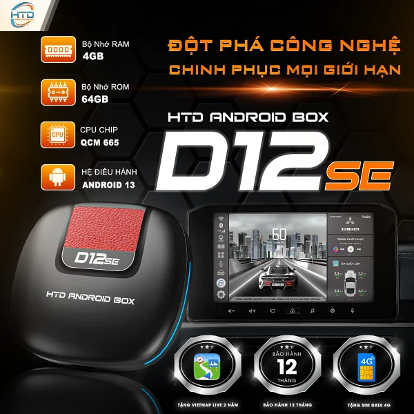 HTD SMART ANDROID BOX CHO Ô TÔ D12SE