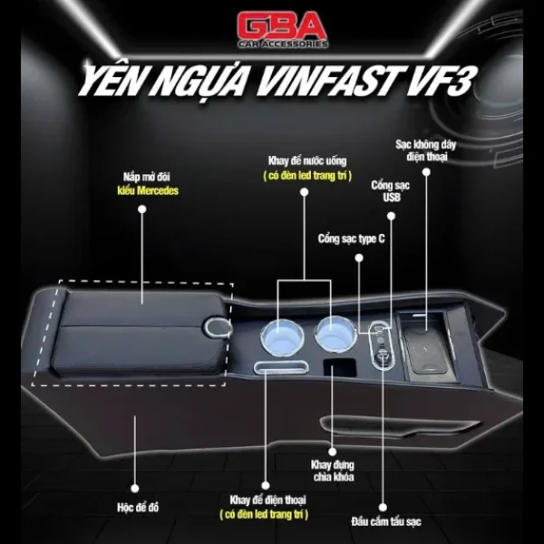 BỆ TỲ TAY YÊN NGỰA GBA CHO VINFAST VF3