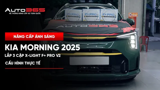 Kia Morning 2025 GT-Line lắp 3 cặp Bi LED X-Light F+ Pro V2: cấu hình thực tế 