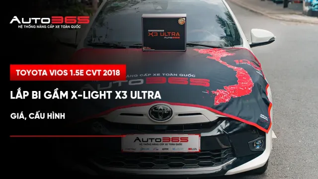 Toyota Vios 1.5E CVT 2018 lắp bi gầm X-Light X3 Ultra 4300K