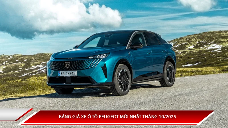  Bảng giá xe ô tô Peugeot mới nhất tháng 10/2025