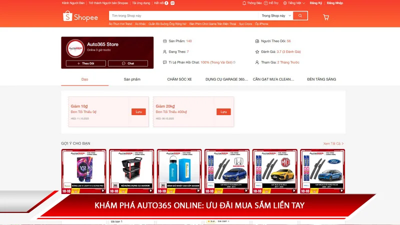  Khám phá Auto365 Online: Ưu đãi mua sắm liền tay